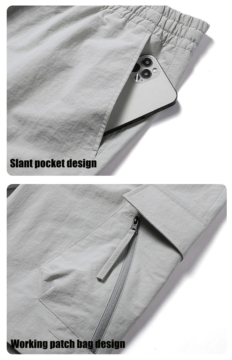 Hiking Men Pant Breathable Waterproof Trousers Elastic Waist Camping Pant Women Slant Pockets Travel Pant Outdoor Sports Pant