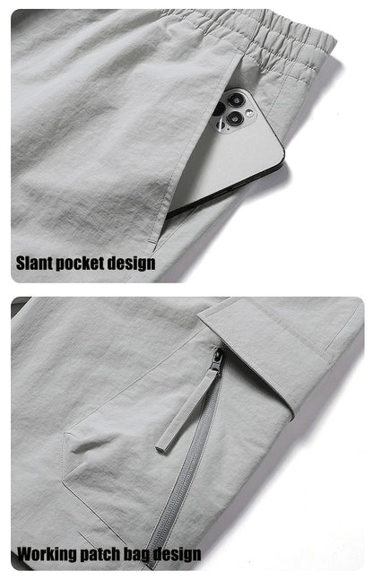Hiking Men Pant Breathable Waterproof Trousers Elastic Waist Camping Pant Women Slant Pockets Travel Pant Outdoor Sports Pant
