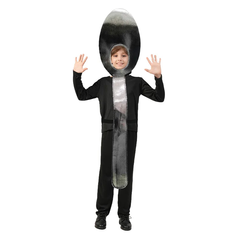 Halloween Carnival Cutlery Spoon Knife Fork Headdress Holiday Dress Up Oufits Funny Cosplay Costume Party Clothes Kids Garment