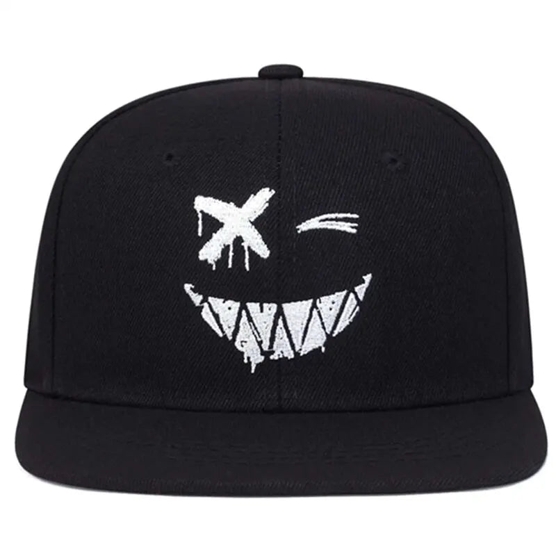 Unisex Personality Ghost Expression Embroidery Hip-hop Hats Outdoor Adjustable Casual Baseball Caps Sunscreen Hat