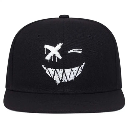 Unisex Personality Ghost Expression Embroidery Hip-hop Hats Outdoor Adjustable Casual Baseball Caps Sunscreen Hat