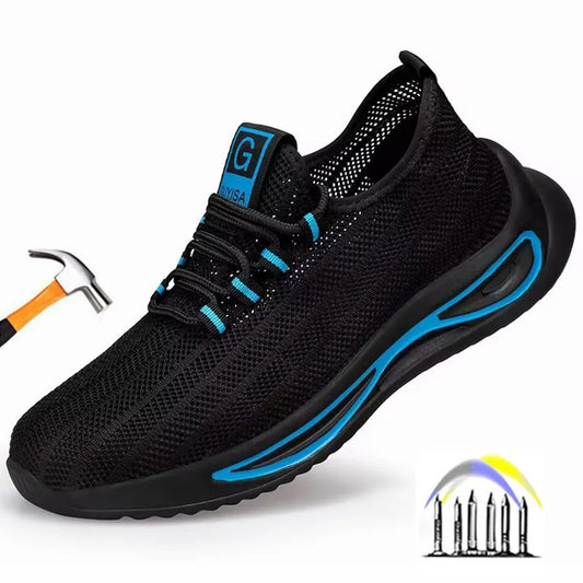 summer safety construction shoes breathable work shoes Indestructible Sneakers Unisex Men Safety Shoes For Work With Steel Toe