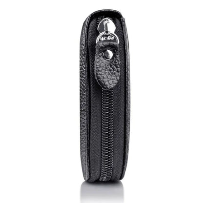 Portefeuille Homme en Cuir PU Véritable Porte-Cartes de Crédit Blocage RFID Pochette Zippée Homme Sac Multi-cartes Fermeture Éclair Haute Qualité
