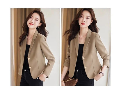 Advanced Sense Temperament Slim Small Blazers New Spring Autumn Short Women Jacket Casual Coffee Suit Coat Female Blazer Outwear