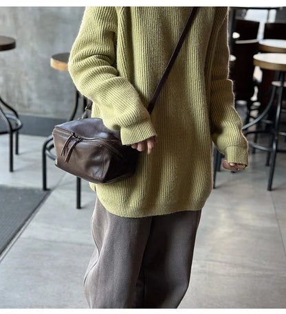 2026 New Leisure Genuine Leather Lightweight Women Shoulder Crossbody Bag Retro Soft Cowhide Versatile Bag