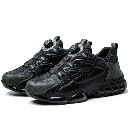 Rotating Button Safety Shoes Men Anti-smash Anti-puncture Work Shoes Fashion Men Safety Sport Shoes Security Protective BootsMen