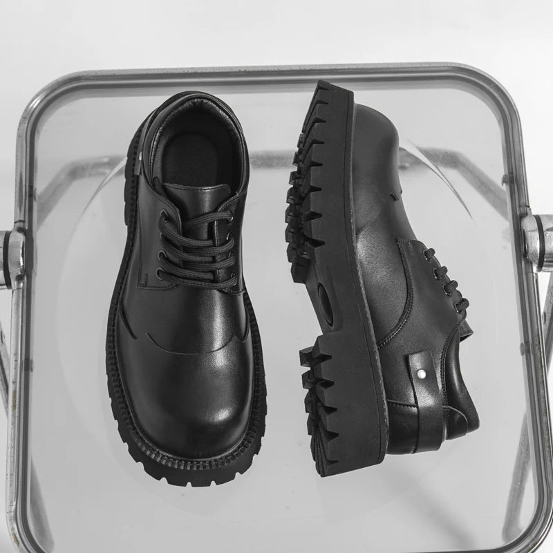 British Style Brogue Men's Oxford Shoes Thick-soled Casual Shoes Comfortable Male Business Shoes Lace-up Formal Dress Footwear