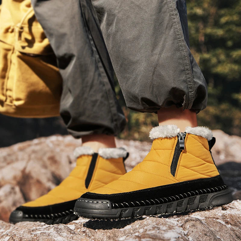 New Fashion Men's Boots Winter Plush Men Snow Boots Warm Fur Ankle Boots Outdoor Non-slip Sneakers Winter Casual  Boots Size 46