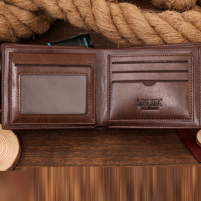 Men's Crocodile Pattern Genuine Leather Wallet - Small Bifold Clutch Purse with Secure Clamp