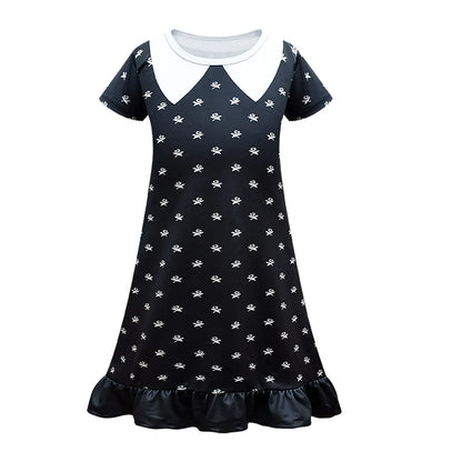Wednesday Cosplay For Girls Costume Movie Addams Dresses for Girl Kids Mesh Party Dresses Halloween Carnival Costumes 4-12Yrs