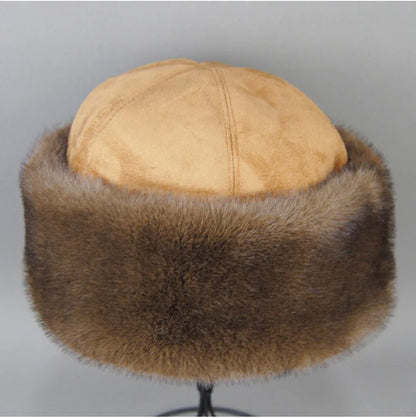 Hot Sale Faux Mink Fur Hat Winter Genuine Baseball Cap Russia Fashion Elegant Lady Warm Faux Fur Ball Straw Hat