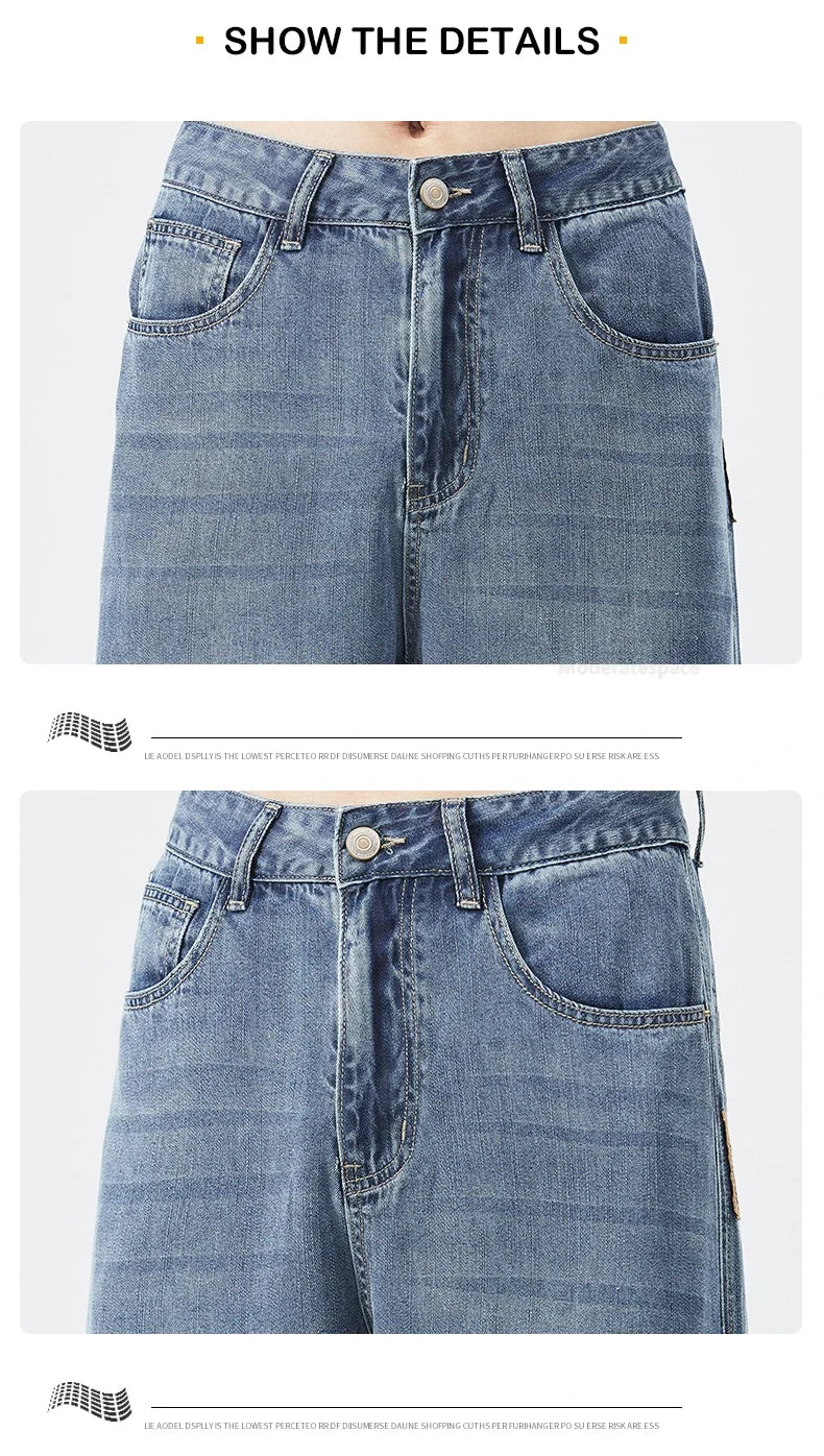 Stretch Jeans Men's 2024 New Lyocell Fabric High Quality Soft Loose Wide Pants Elastic Waist Casual Denim Trousers Streetwear