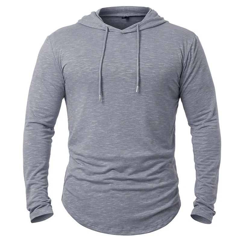 Men's Lightweight Athletic Hoodies Long Sleeve Workout Sport Hooded Shirt Casual Gym Running Jogger Shirt Pullover Sweatshirt