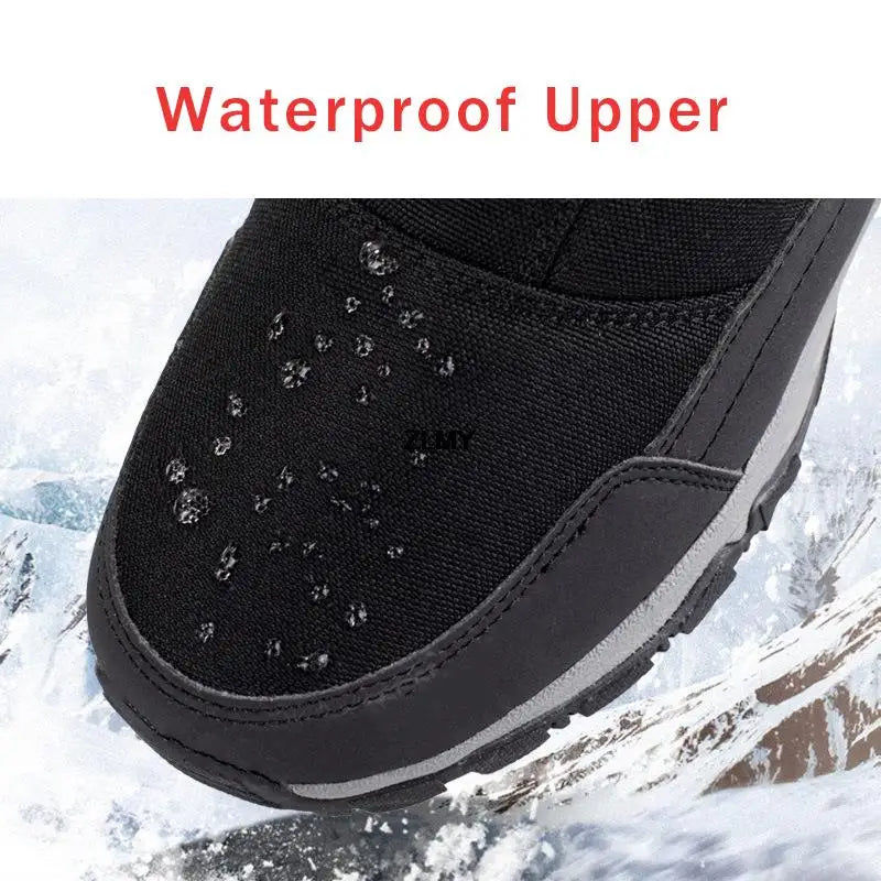 Waterproof Men Women Snow Boots High Top Ankle Winter Boots Platform Warm Plush Man Cutton Shoes Outdoor Non-slip Snowboots Male