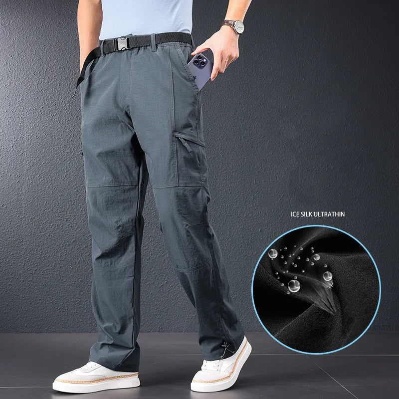 2026 New Hiking Pants Men Spring Summer Ice Silk Cooling Lightweight Outdoor Casual Pants for Men Quick Dry Fishing Travel Pants