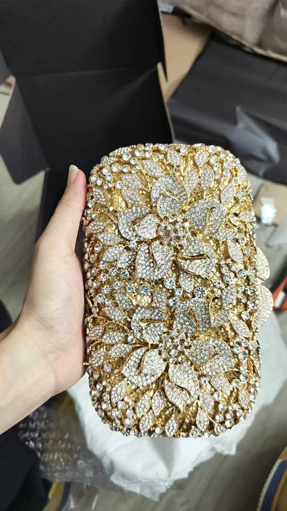 New Rhinestone Clutch Purse Women Elegant Wedding Party Bride Bag Prom Evening Handbag Sparkly Crystal Diamond Birthday Gift