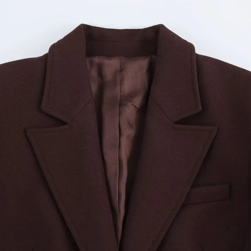 Women Elegant Blazer Chic Slim Lapel Long Sleeve Jackets 2025 Spring V Neck Buttons Cinch Waist Women's Jacket Office Lady Coat