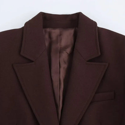 Women Elegant Blazer Chic Slim Lapel Long Sleeve Jackets 2025 Spring V Neck Buttons Cinch Waist Women's Jacket Office Lady Coat