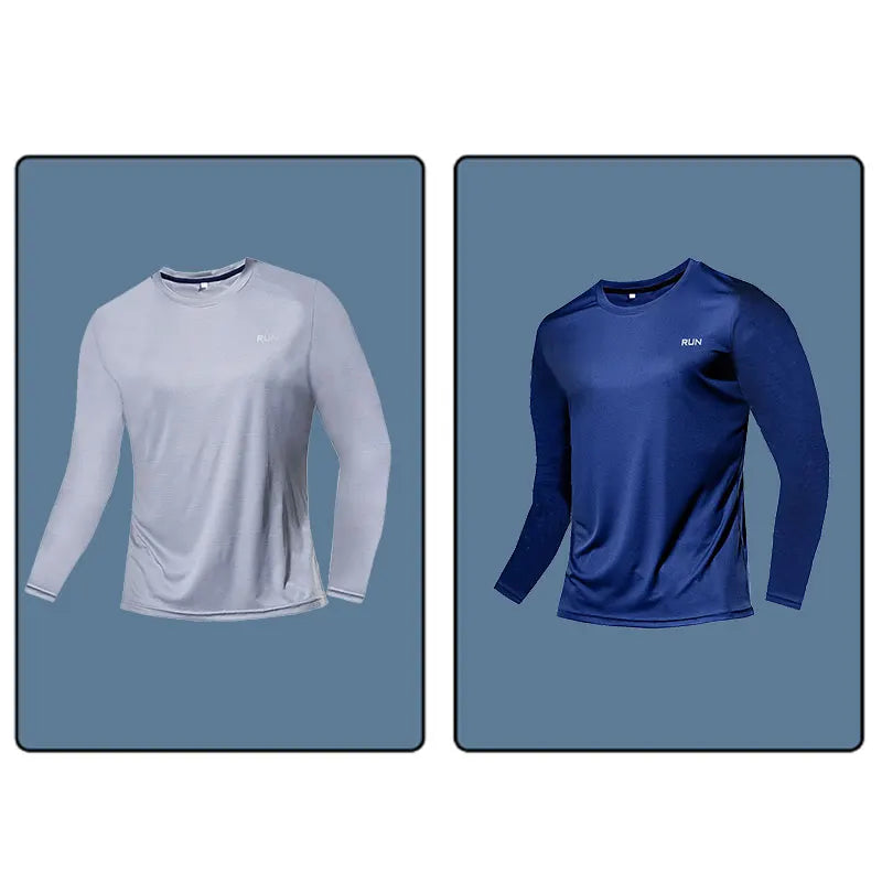 Men Long Sleeve Sport T-shirt Quick Dry Running Shirt Breathable Anti-sweat Top Gym T Shirt Men Fitness Gym Clothing Men 2023