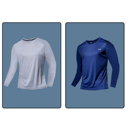 Men Long Sleeve Sport T-shirt Quick Dry Running Shirt Breathable Anti-sweat Top Gym T Shirt Men Fitness Gym Clothing Men 2023