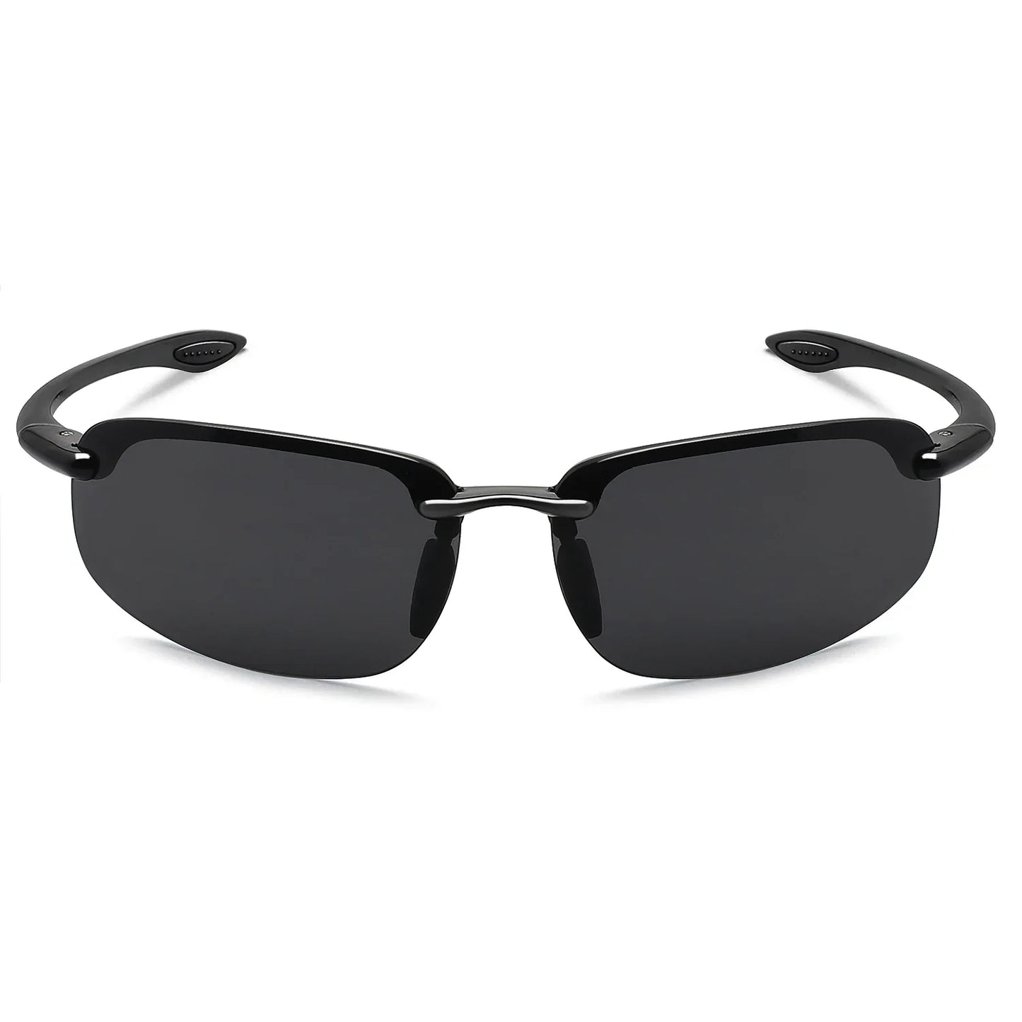 Rimless Polarized Sports Sunglasses Men&Women Tr90 Frame for Running Fishing Baseball Driving （8001）
