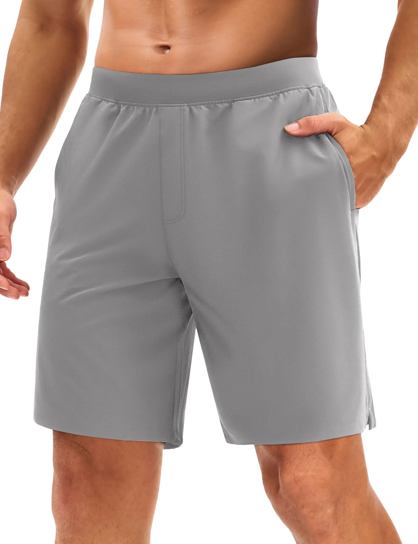Men's UPF 50+ Athletic Running Shorts 8 inches Quick Dry Lightweight Workout Gym Sports Hiking Shorts with 3 Pockets