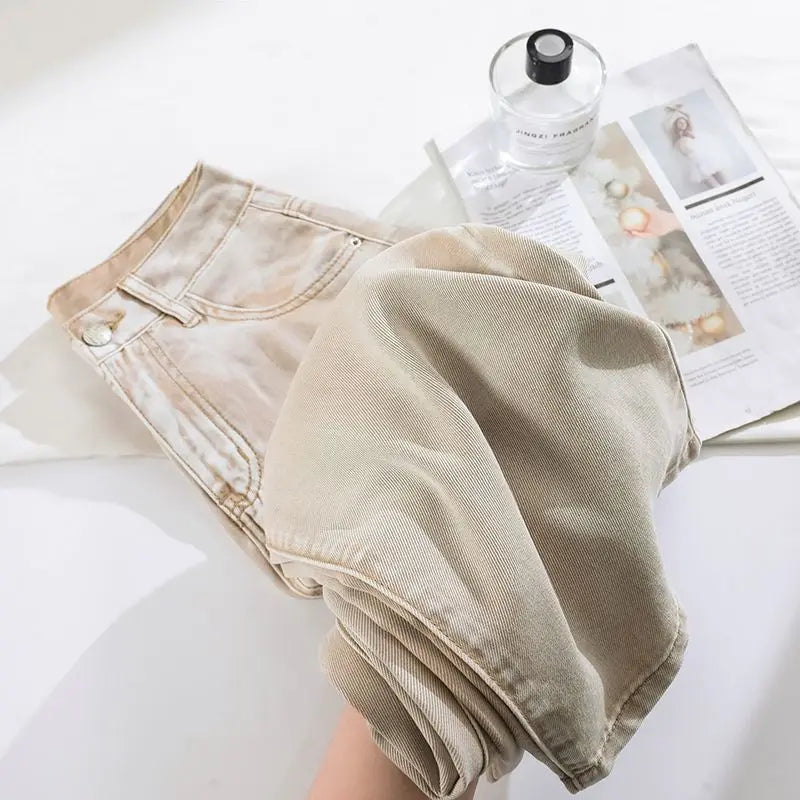 Woman Jeans 100% Lyocell Breathable Denim Wide Leg Towel Sweep drape loose 2025 Summer ice silk Baggy Famale Denim Pants 5 Color
