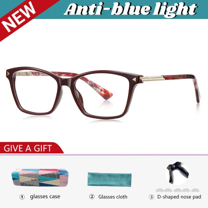 Fashion Personalized Geometric Simple Design Women's Anti-Blue Light Reading Glasses Men Customizable Prescription LS222