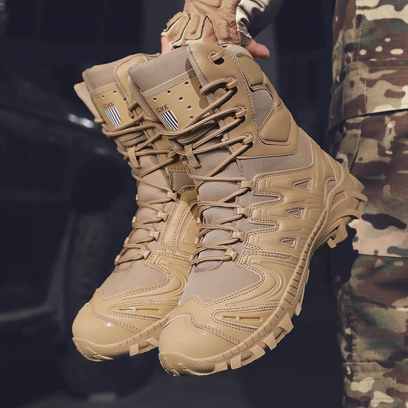 Special Forces Desert Combat Tactical Men's Tall Boots Wear-resistant Training Boots Waterproof Outdoor Mountaineering Sports Cl