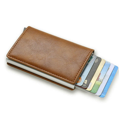 Portefeuilles pour cartes de crédit en fibre de carbone Hommes Marque RFID Noir Magique Pliable Cuir Mince Mini Portefeuille Petit Porte-monnaie Homme