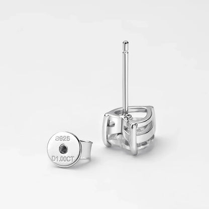 1/2/4 Carat 6.5/8/10mm D Color Heart Moissanite Diamond Stud Earrings For Women 925 Sterling Silver Party Fine Jewelry
