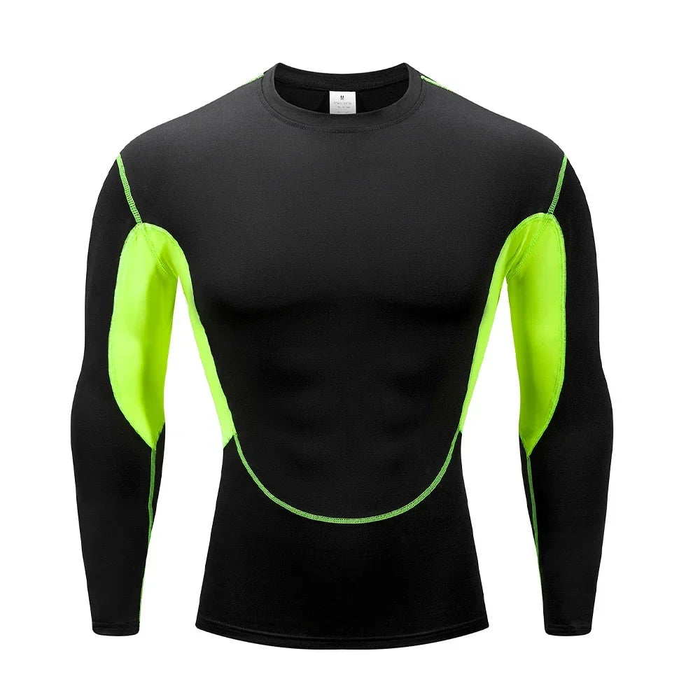 Men's Running T Shirt Quick Dry Shirt Yoga Training Compression Sports Tops Long Sleeve Solid Running Sweatshirt T-Shirts
