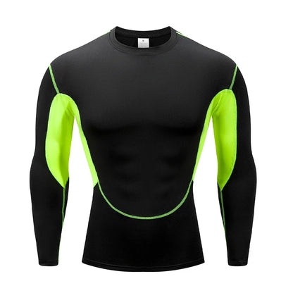 Men's Running T Shirt Quick Dry Shirt Yoga Training Compression Sports Tops Long Sleeve Solid Running Sweatshirt T-Shirts