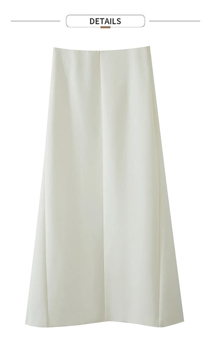 Minimalist Skirt Mermaid For Women 2025 Spring New Elegant Office Lady Solid Mid Length Slim Thin Elastic Skirts 12521065