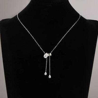4cttw Emerald Pear Cut Moissanite Pendant Necklace for Women Sparkling Multi Stone Pendant S925 Silver Wedding Party Jewelry