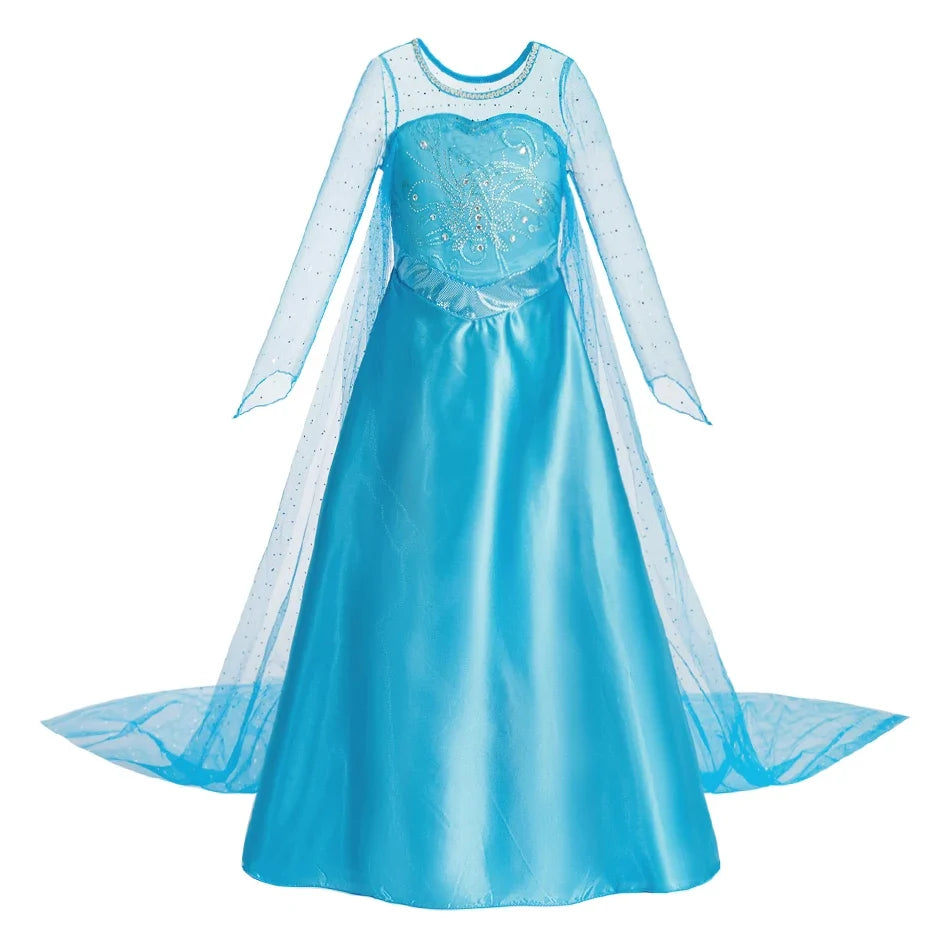 Children Princess Clothing Kids Elsa Anna Cinderella Rapunzel Party Cosplay Dresses Little Girls Christmas Halloween Dress Up