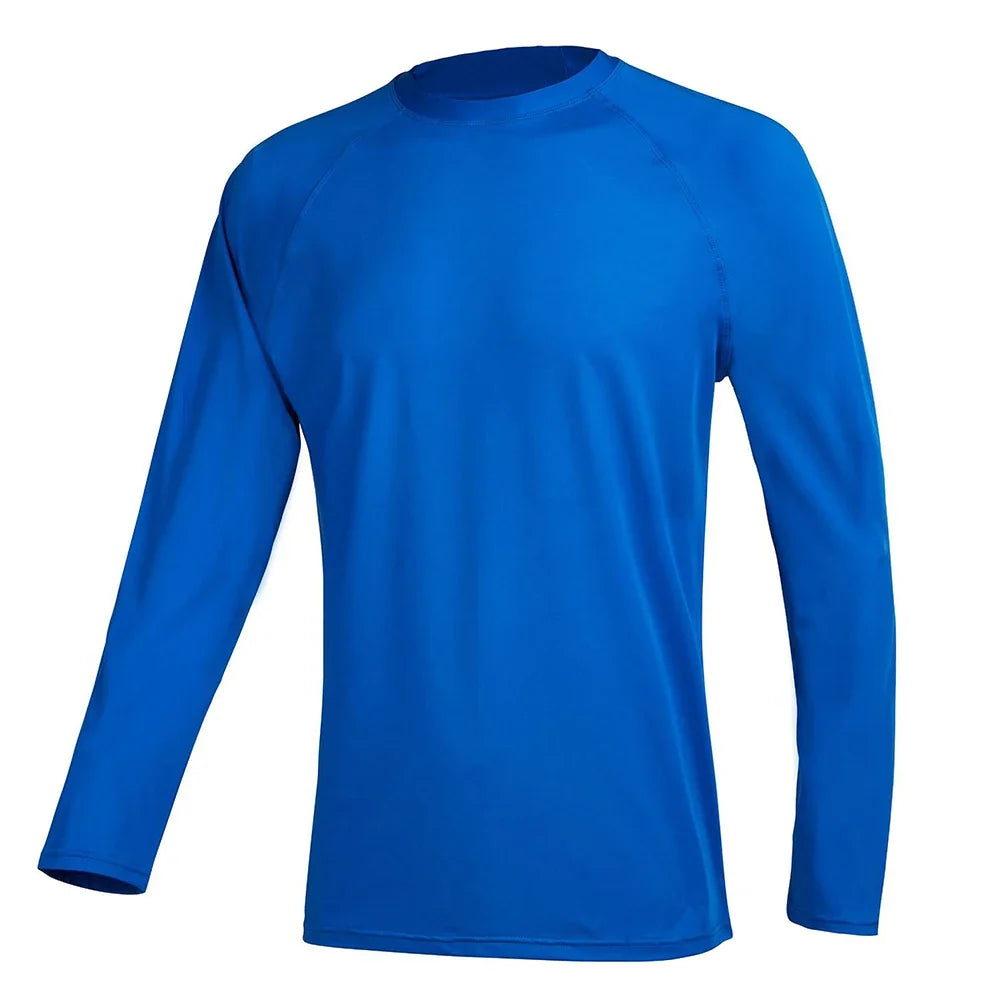 Men's Long Sleeve Swim Shirts Rashguard UPF 50+ UV Sun Protection Shirt Athletic Workout Running Hiking T-Shirt Swimwear