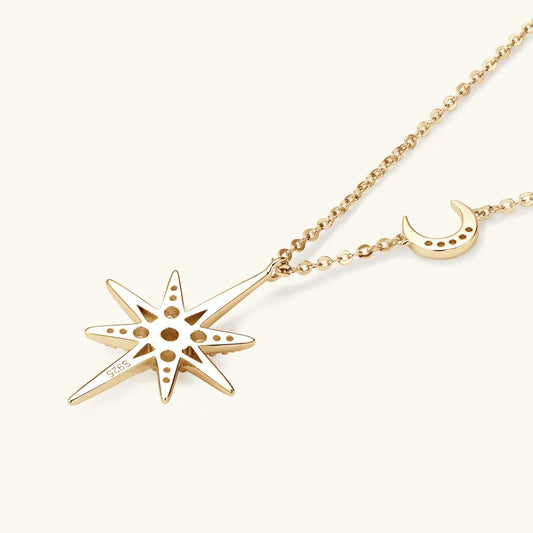 GRA Moissanite Diamond Star Moon Charm Necklaces for Women S925 Sterling Silver Chains Wedding Jewelry Gifts Collares