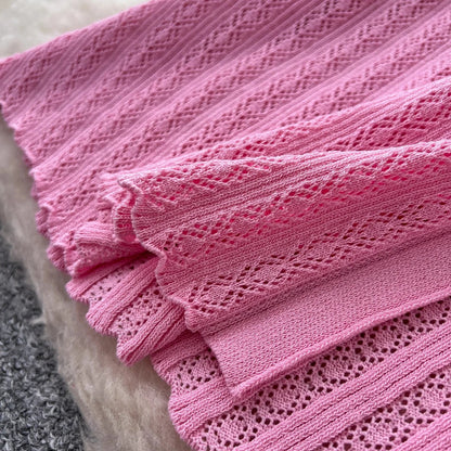 Brand Fashion Aesthetic Patchwork Knitted Maxi Dress Autumn Winter Women Luxury Shirt Sweater Dress Office Lady Vestido