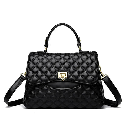 New Women's Soft Leather Shoulder Bags Multi-Layer Pockets Messenger Crossbody Bags Luxury Designer Female Handbags and Purses
