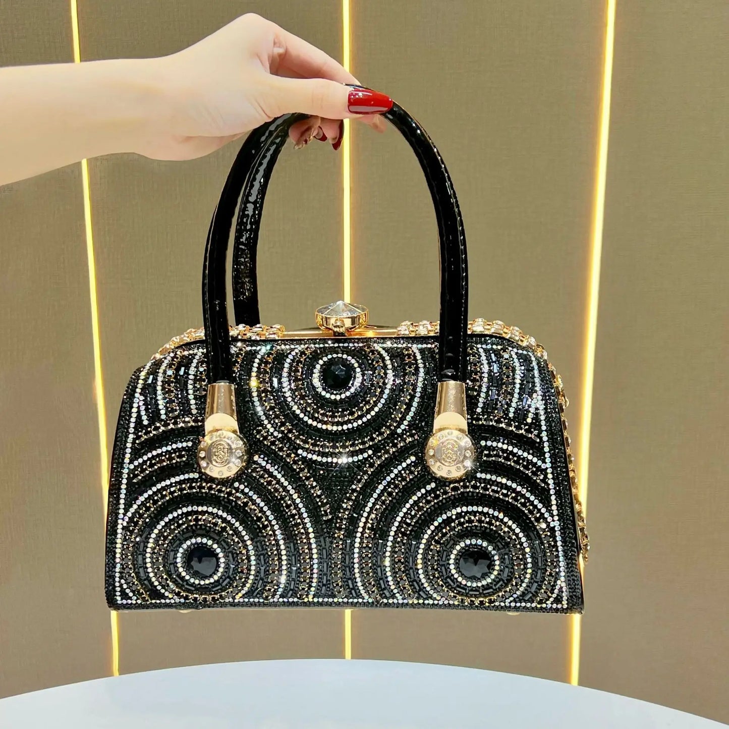 New Dinner Handbag Luxury Brand Diamond-encrusted Sparkling Dinner Party Handbag Fashion Trend Women's Shoulder Crossbody Bag