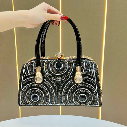 New Dinner Handbag Luxury Brand Diamond-encrusted Sparkling Dinner Party Handbag Fashion Trend Women's Shoulder Crossbody Bag