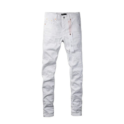 Spring New Men's White Skinny Jeans High Quality Slim Fit Trousers Streetwear Hip Hop Style Casual Fashion Stretch Denim Pants