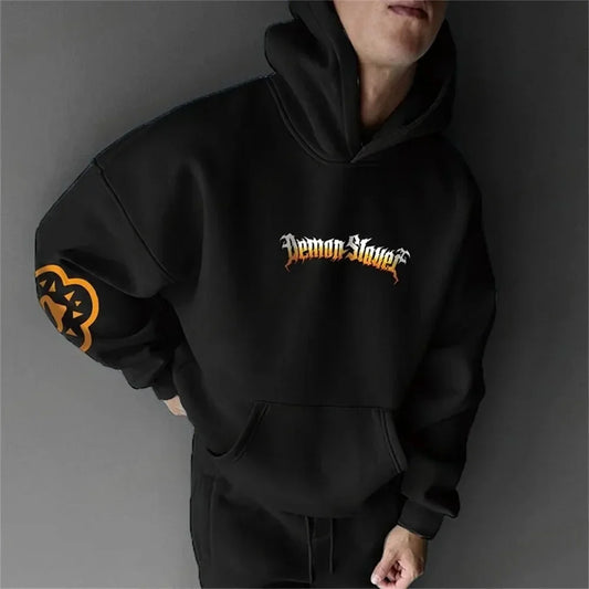 Demon Slayer Men's Hoodie Sweatshirt Zenitsu Agatsuma Japanese Anime Spring and Autumn Boys' Long-sleeved Parent-child Outfit