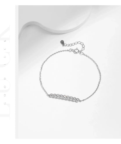 D Color Moissanite 925 Sterling Silver Simple Bracelet Round Lab Diamond Chain Link Jewelry For Women Luxury Wedding Gift