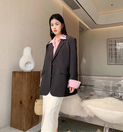 White Suit Jacket Female  2026 New Korean Version Loose Online Celebrity Casual Professional Fashion Small Suit Jacket