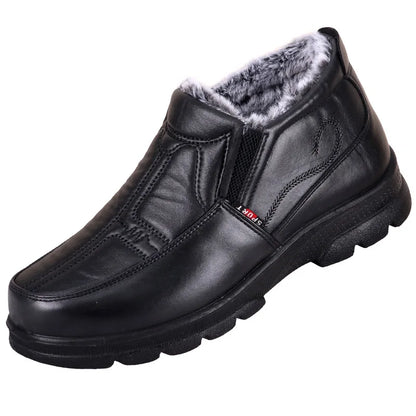 Shoes for Men 2025 Winter Fashion Non-slip Cotton Shoes Men's Thickened Leather Waterproof Casual Snow Boots Zapatillas Hombre