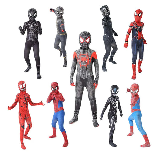 Superhero 12 Style Spiderman/Black Panther/Venom Halloween Party Christmas Cosplay Spiderman Costume Gifts