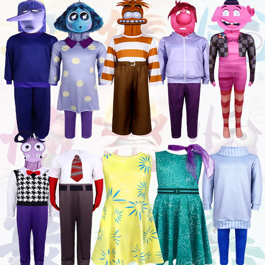 NewAnime Movie Inside Out Joy Cospaly Costume Joy Anger Fear Cos Outfits For Adult Halloween Stage Performance Costume