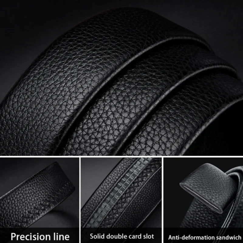 Men's Luxury Designer Belt - Automatic Alloy Buckle with 3.5cm Genuine Leather Belt for Business Suits Casual Belt Men